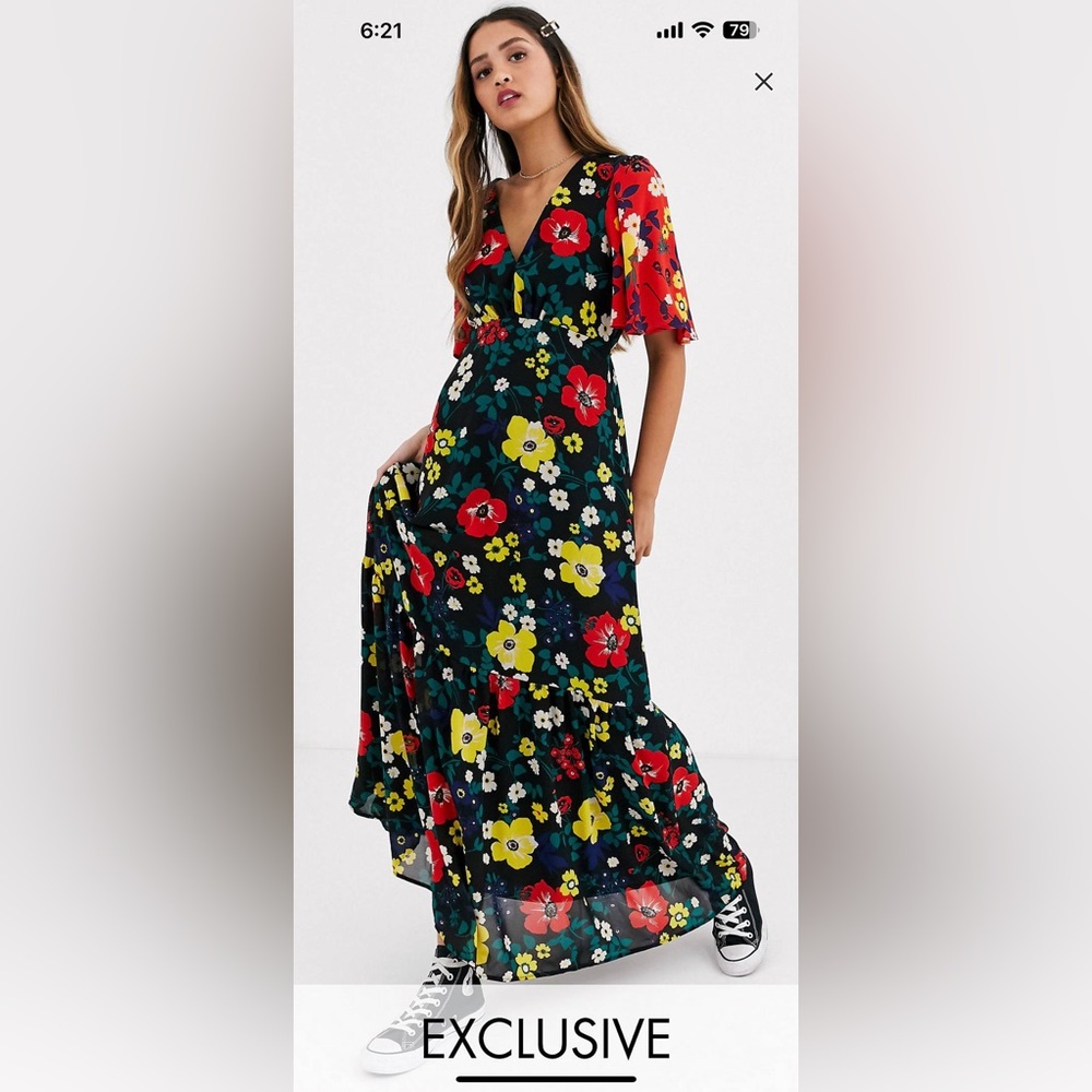 ASOS: long colorful dress. Size 12. Twisted Wunder brand